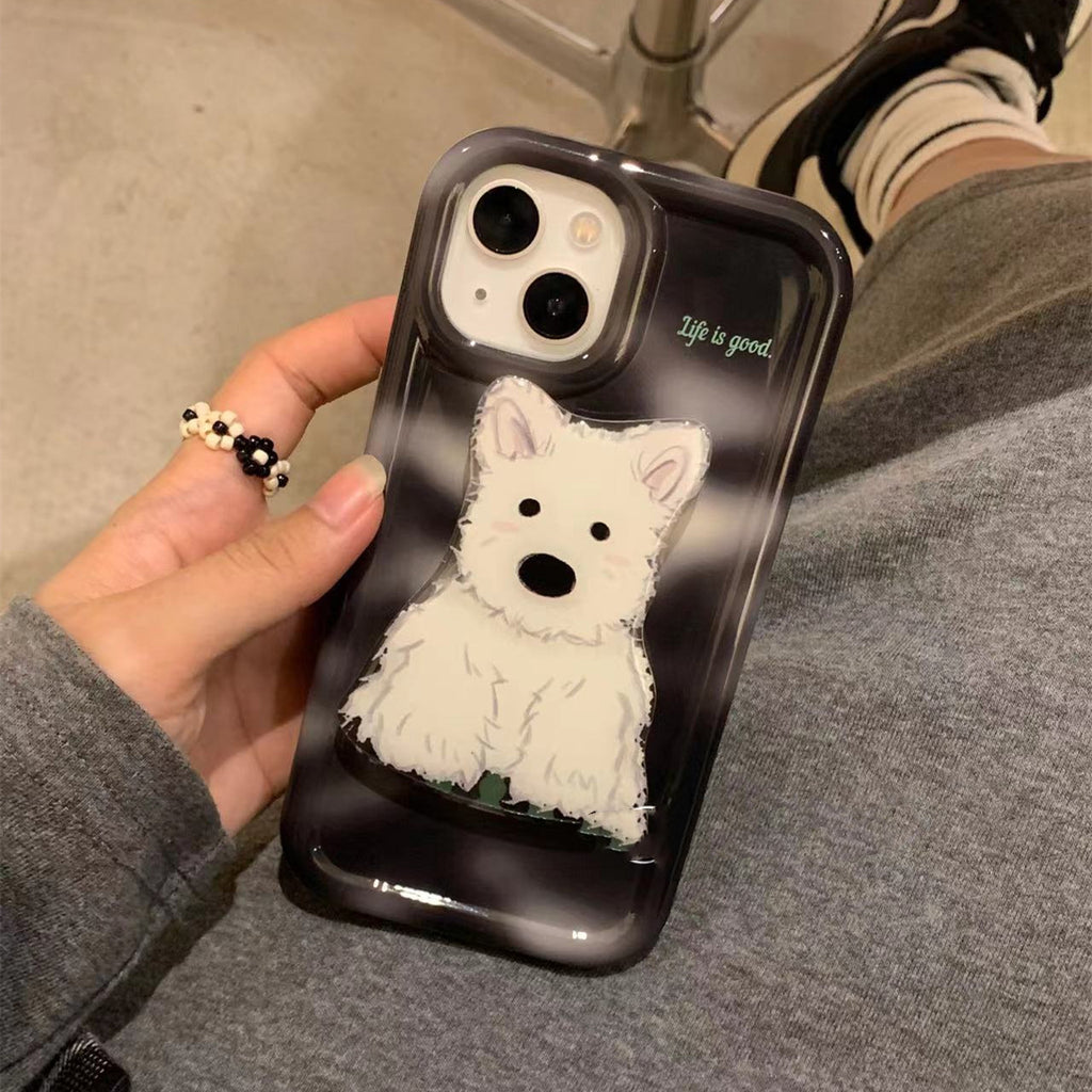 Daimeng West Highland Cute Dog Holder Phone Case