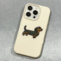 Cute Simple Embroidery Sausage Dog Silicone Phone Case
