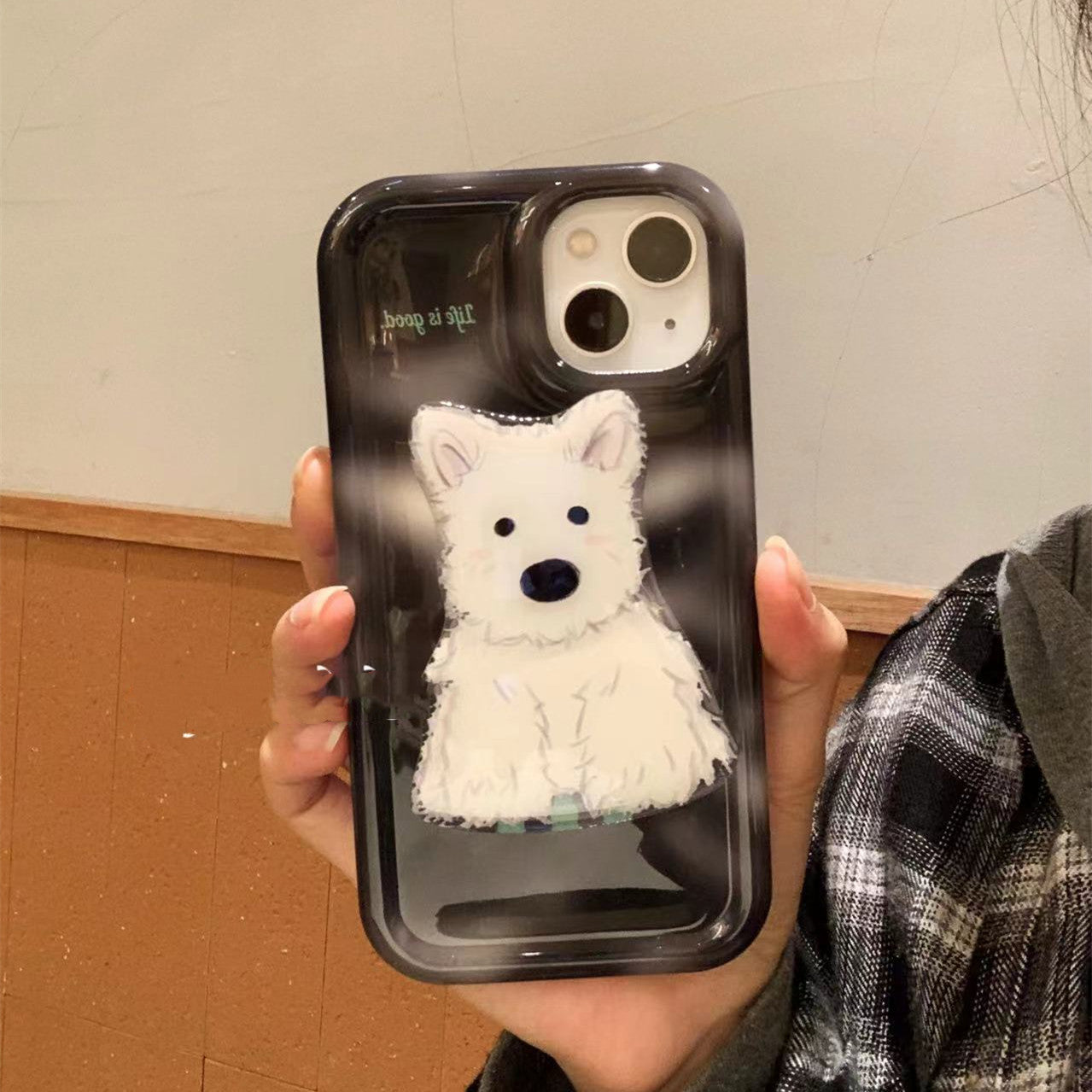 Daimeng West Highland Cute Dog Holder Phone Case