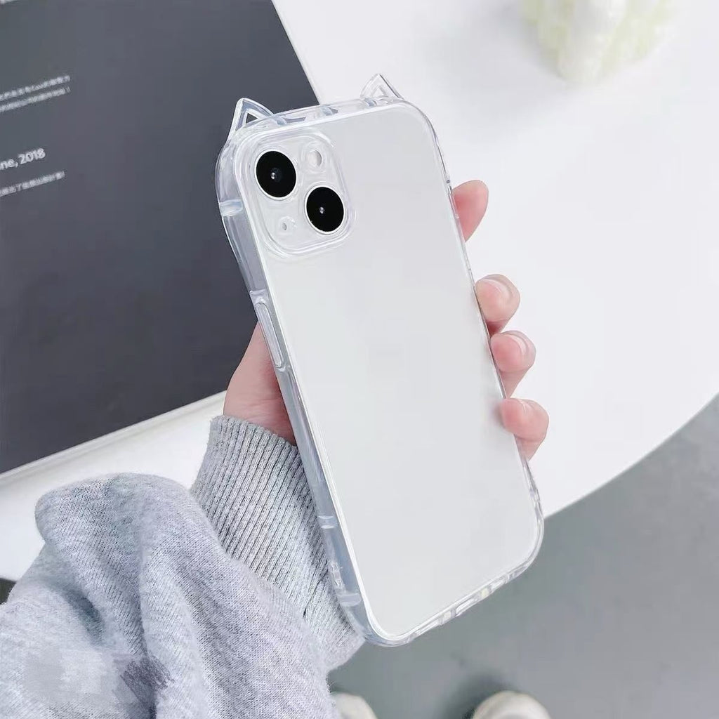 Cat Ears Transparent Fashion Silicone Phone Case
