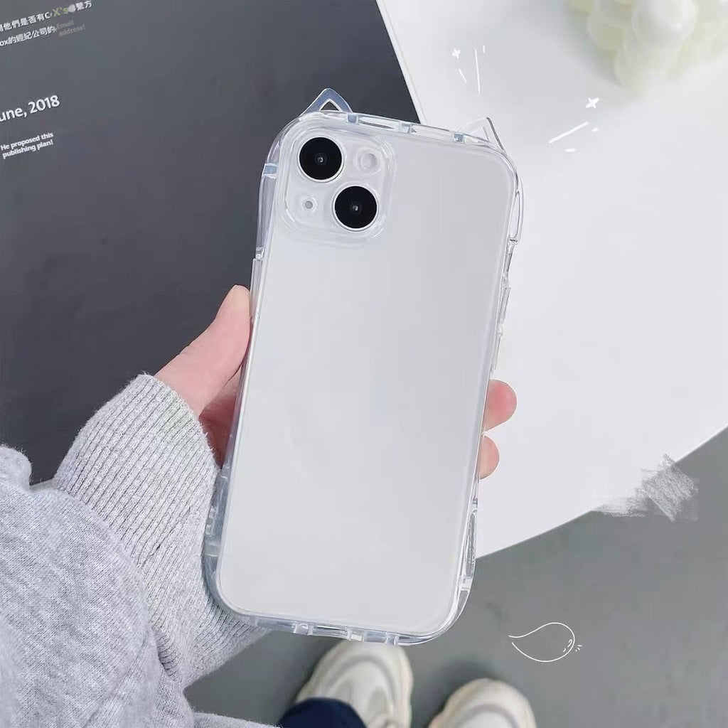 Cat Ears Transparent Fashion Silicone Phone Case