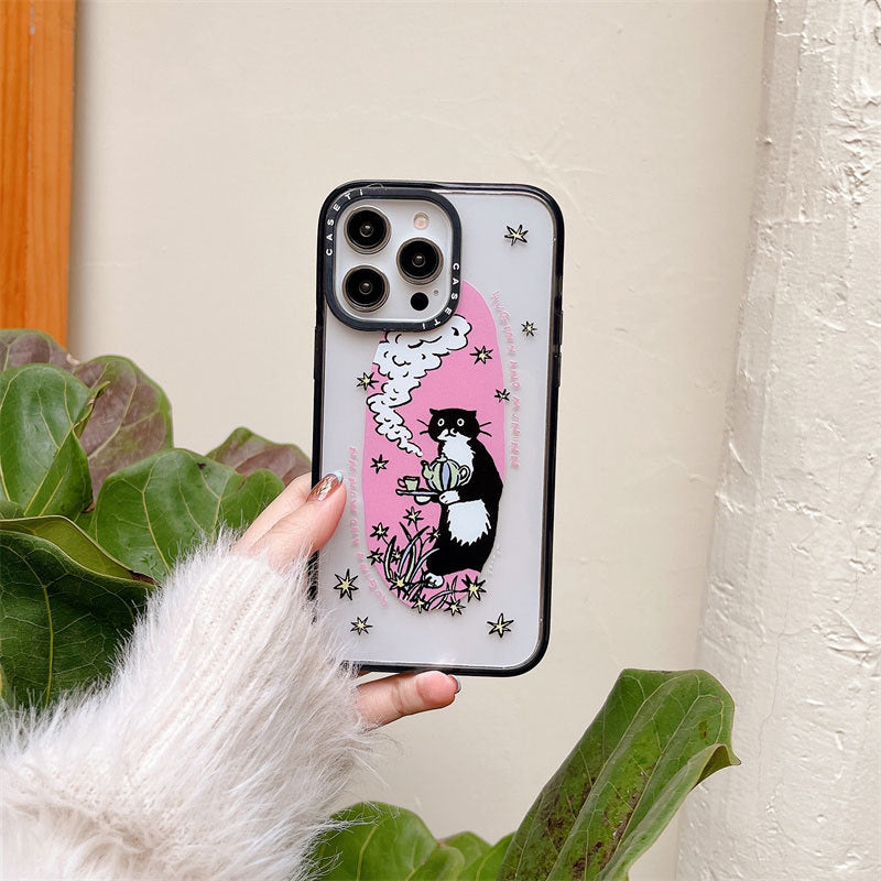 Cartoon Cute Funny Little Black Cat Phone Case