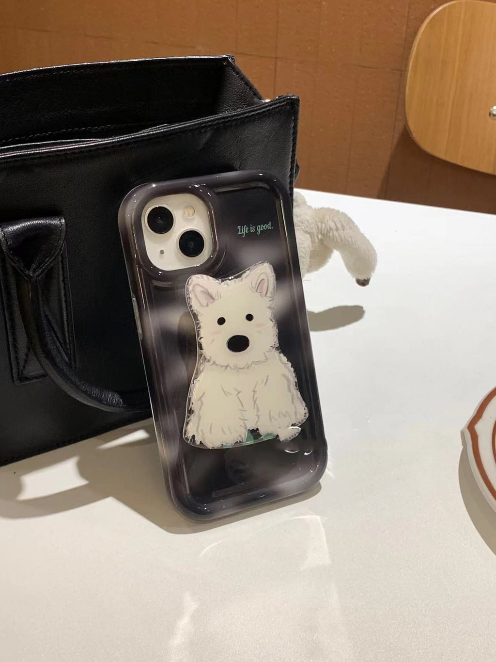Daimeng West Highland Cute Dog Holder Phone Case