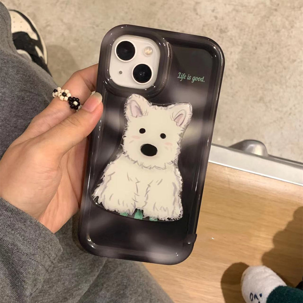 Daimeng West Highland Cute Dog Holder Phone Case