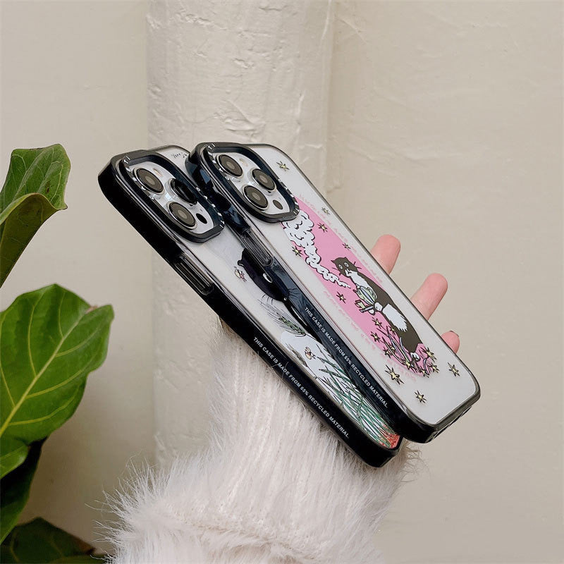 Cartoon Cute Funny Little Black Cat Phone Case